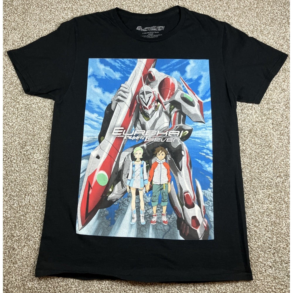 Eureka Seven T Shirt Black Size Medium Poster Tee Anime 100% Cotton Bandai Namco